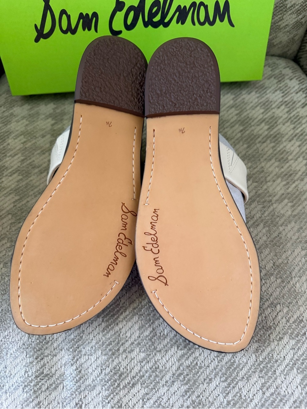 Sam Edelman Ivory Double-Band Slide Sandals - Picture 3 of 5